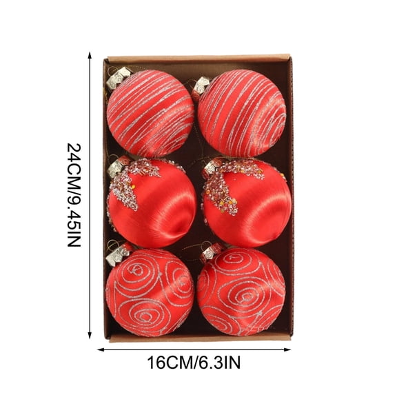 CuiLiyq Christmas Tree Ornaments Set, 6 PCS Shatterproof Hanging Balls Decorations, Plastic Christmas Bulbs for Home Holiday Party Decor