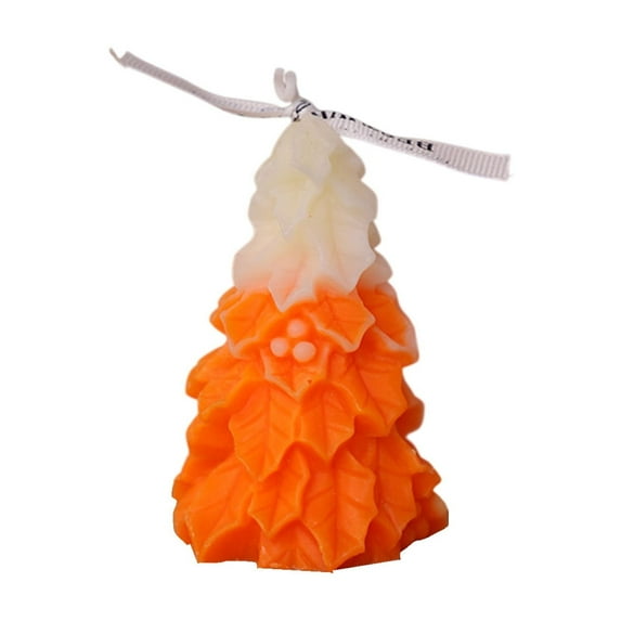 CuiLiyq Christmas Tree Scented Candle, Winter Christmas Tree Cone Candles Home Decor, Maple Berry Candle for Bedroom Bathroom Party (Orange)