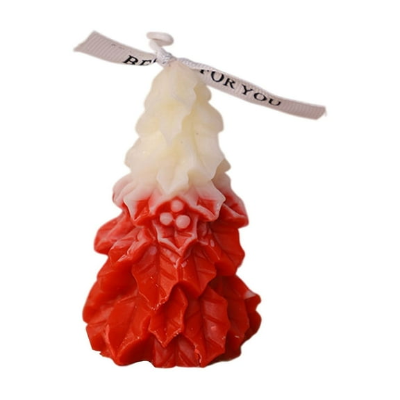 CuiLiyq Christmas Tree Scented Candle, Winter Christmas Tree Cone Candles Home Decor, Maple Berry Candle for Bedroom Bathroom Party (Red)