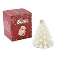 thumbnail image 1 of CuiLiyq Christmas Tree Shaped Candle, 3.5 Inch Scented Tree Shaped Candle with Bell, for Home Gift Christmas Party Holiday Decoration (White), 1 of 3