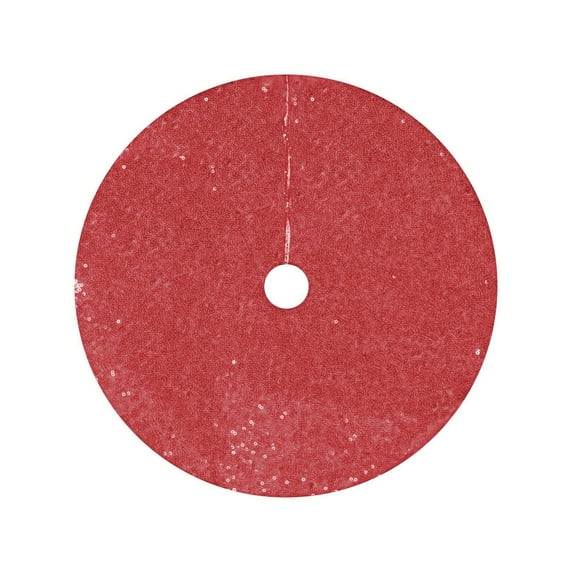 CuiLiyq Christmas Tree Skirt, 35.4 Inch Sequin Velvet Tree Skirts, Vintage Xmas Tree Skirt Cover for Chirstmas Party Decor, Glitter Christmas Tree Skirt for Home Holiday Wedding Decor (Red)