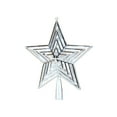 thumbnail image 1 of CuiLiyq Christmas Tree Topper, 7" x 5.7" Glitter Tree Topper, Xmas Shatterproof Mini Hollow Tree Star Decorations, Waterproof Star Topper Decor for Home Holiday Outdoor Ornament (Silver), 1 of 6