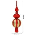 thumbnail image 1 of CuiLiyq Christmas Tree Topper, Christmas Star Tree Topper, Spherical Xmas Tree Ornaments, 3 Tier Treetop Decoration Classic Holiday Party Decor (Red), 1 of 2
