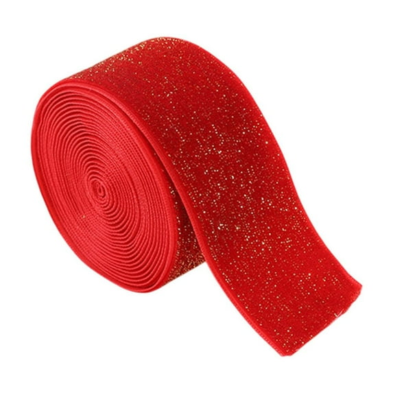 CuiLiyq Christmas Velvet Decorative Ribbons Rolls, Craft DIY Fabric Cloth Ribbons, Christmas Bow Outdoor Decoration, for Craft Christmas Holiday Decoration (Red, 78.7 Inch)