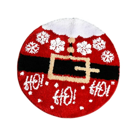 CuiLiyq Christmas Washable Round Area Rug, Non Slip Winter Soft Throw Rugs Carpet for Entryway Living Room Bedroom (polyester, 31.5" x 31.5")
