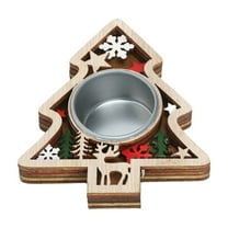 CuiLiyq Christmas Wooden Candlesticks Decoration, Christmas Tree Shape Candlesticks for Table Mini Centrepiece Decor, for Home Holiday Party Ornament (Tree)
