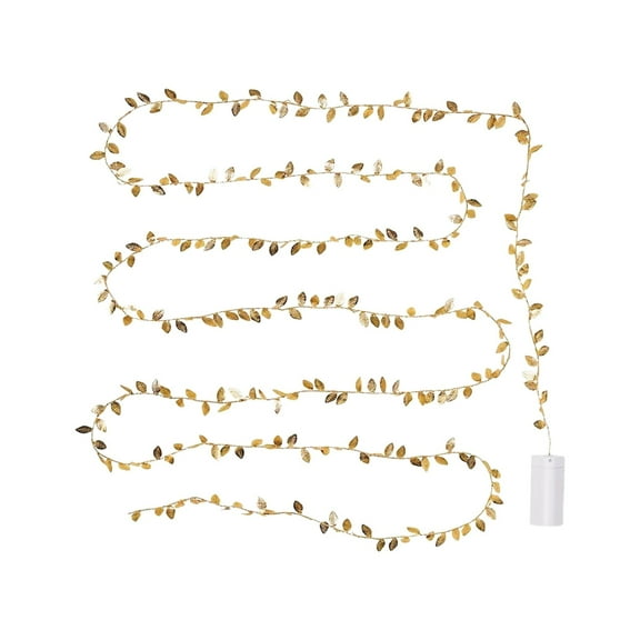 CuiLiyq Christmas Wreath Light String, Warm White Fine Leaf Green Wreath Light String, For Decorating Christmas Holiday Gardens