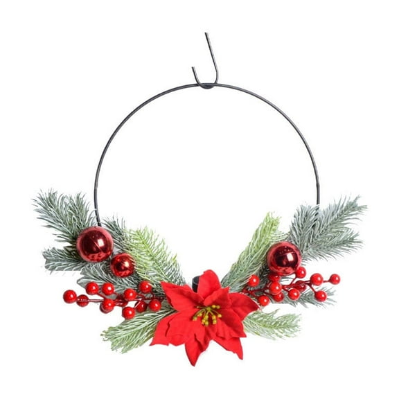 CuiLiyq Christmas Wreath, Metal Wall Mounted Simulated Plant Decoration, Candle Holder Wreath For Home Holiday Party Decoration