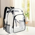 thumbnail image 1 of CuiLiyq Clear Backpack, Waterproof PVC Transparent Backpack with Reinforced Shoulder Straps, for College Workplace Travel Stadium Concert Leisure, 1 of 5