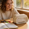 thumbnail image 1 of CuiLiyq Clear Pencil Pouch, Large Capacity Stationery Organizer with Zipper, Transparent Cosmetic Case, 1 of 7