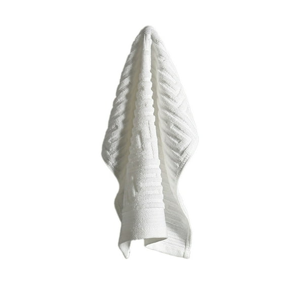 CuiLiyq Cotton Towel for Bathroom, Soft and Absorbent Household Gift Towel with Striped Decor, Small Bath Lightweight Quick Dry Washcloths for Bathroom Home Decorative, 13.4" x 13.4", White