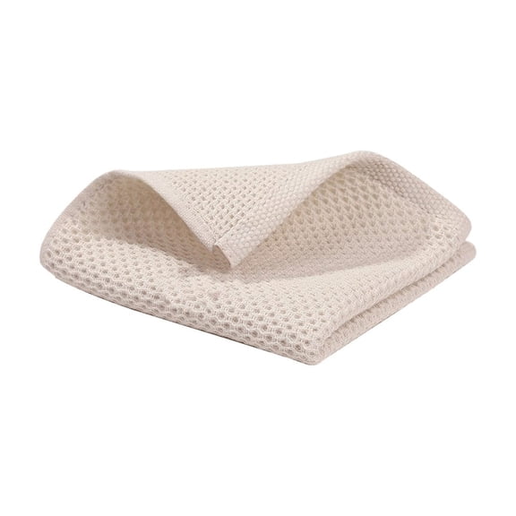 CuiLiyq Cotton Waffle Weave Kitchen Dish Cloths, Soft and Absorbent Bath Guest Gym Towel Washcloths, for Drying Dishes Quick Drying Kitchen Towels Dish Rags, 9.8" x 9.8", Beige