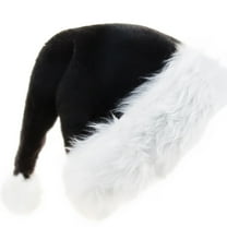 CuiLiyq Cute Christmas Hat, Soft Plush Santa Hat for Adult, for Home Holiday Wedding Party Supplies, for Festive Decoration (Black)