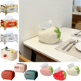 thumbnail image 1 of CuiLiyq Cute Strawberry Shape Tissue Box, Cartoon Strawberry Tissue Box Cover, Strawberry Tissue Box Decorative for Bathroom Car Bedroom and Office, 7.8" x 6.3" x 5.1", White, 1 of 6