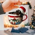 thumbnail image 1 of CuiLiyq Dachshund Hanging Ornaments for Christmas Tree, Cute Acrylic Dachshund with Cup Figurines Christmas Ornament, for Cartoon Car Interior Pendant Decorations, 1 of 1