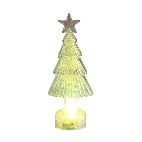 CuiLiyq Desktop Christmas Tree Decoration, 5.9 Inch Mini Glass Illuminated Christmas Tree, For Family Festivals Wedding and Party Desktop Decoration (Blue)
