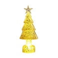 thumbnail image 1 of CuiLiyq Desktop Christmas Tree Decoration, 5.9 Inch Mini Glass Illuminated Christmas Tree, For Family Festivals Wedding and Party Desktop Decoration (Gold), 1 of 6
