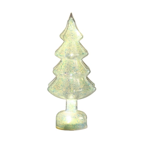CuiLiyq Desktop Christmas Tree Decoration, 9.2 Inch Mini Glass Illuminated Christmas Tree, For Family Festivals Wedding and Party Desktop Decoration (Blue)