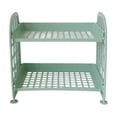 thumbnail image 1 of CuiLiyq Desktop Rack Cosmetic Stationery Storage Holder, 2 Tier Multifunctional Plastic Shelf Makeup Organizer, Square Basket Desk Stand for Office Kitchen Bedroom Bathroom Home (Green), 1 of 6