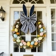 thumbnail image 1 of CuiLiyq Easter Bunny Ears Bowknot, 1 Pcs Rustic Buffalo Plaid Easter Bowknot for Wreaths Spring Holiday Decor, Decorative Bowknot for Tree Topper Front Door Wall Home Party DIY Crafts (Black), 1 of 6