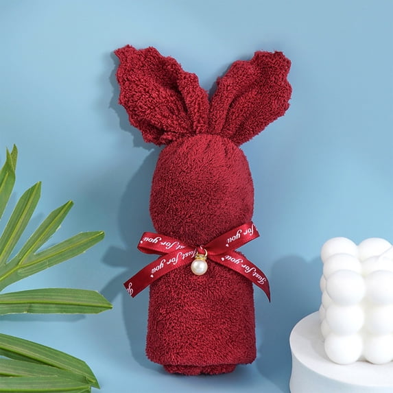 CuiLiyq Easter Gift Hand Towel, 1 Pcs Soft and Absorbent Hand Towel for Face and Body, Wine Small Wash Cloth for Bathroom, Kitchen, Gym, Spa and General Cleaning, 11.8" x 11.8", Wine