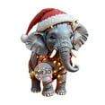 thumbnail image 1 of CuiLiyq Elephant Wearing Santa Hat Ornament, Elephant Family Christmas Tree Ornaments, Animal Christmas Tree Decorations, 1 of 4
