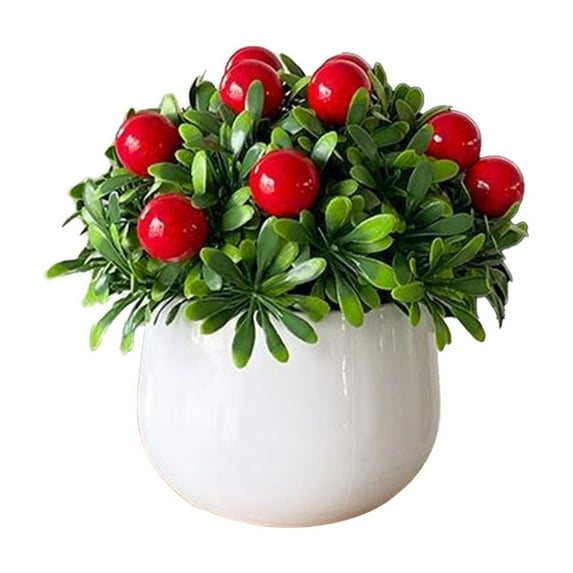 CuiLiyq Fake Mini Plants, Artificial Potted Plants, Faux Decorative Grass Plant with White Pot, for Porch Patio Thanksgiving or Autumn Home Decor