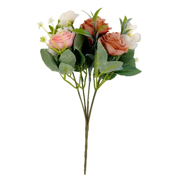 CuiLiyq Fake Roses Artificial Flowers, 1 Pack Rose Fake Flowers for Decoration, Pink Roses Bouquets Silk Flowers for Vase Centerpiece Table Wedding Party Bridal DIY Decor (Hot Pink)