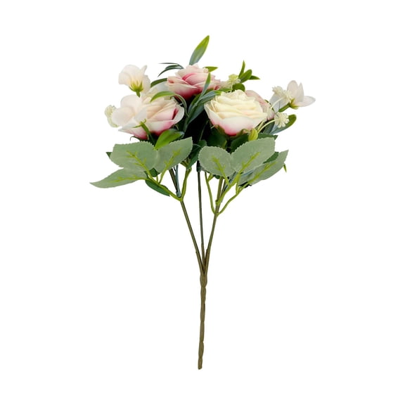 CuiLiyq Fake Roses Artificial Flowers, 1 Pack Rose Fake Flowers for Decoration, Pink Roses Bouquets Silk Flowers for Vase Centerpiece Table Wedding Party Bridal DIY Decor (Pink)