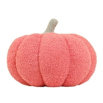 CuiLiyq Fall Pumpkin Pillows, Halloween Decoration Plush Throw Pillows, Soft Fleece Cute 3D Shaped Cushion for Sofa Bedroom Autumn Thanksgiving (Pink)