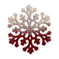 thumbnail image 1 of CuiLiyq Flocked Christmas Tree Ornaments, Glittering White Red Christmas Hanging Decorations SnowFlake Shapes Pendant, for Winter Party Supplies, 1 of 6