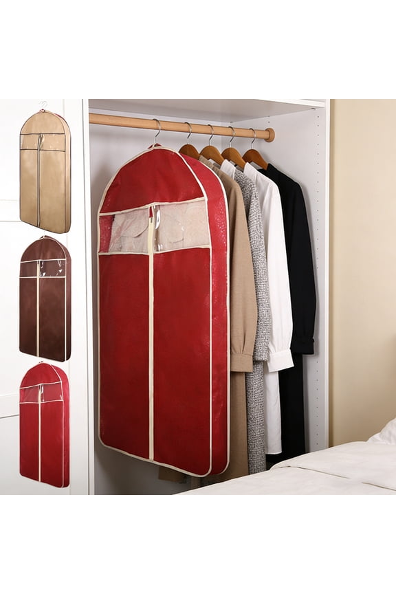 Garment Bag for Hanging Clothes, Suit Cover with Transparent Window for Wardrobe, Travel and Storage