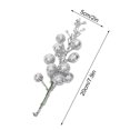 thumbnail image 1 of CuiLiyq Glitter Rose Berry Stalk, 3 PCS 7.9 Inch Artificial Christmas Tree Picks Decoration and Christmas Tree Filler Ornaments, DIY Xmas Wreath, Holiday and Home Decor (Silver), 1 of 4