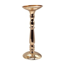 CuiLiyq Gold Candlestick Metal Pillar Candle Holders, Flameless Candlestick Holders Stand Centerpieces Decoration for Wedding Mantelpiece Table Centerpiece Decor (10.4 Inch)