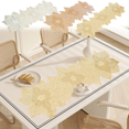 thumbnail image 1 of CuiLiyq Gold Table Runners, 35.4 Inch Flower Shaped Short Table Runner, Washable Table Mats Fall Table Runner for Wedding, Banquet, Birthday, Party, Restaurant (Gold Flower), 1 of 6