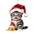 thumbnail image 1 of CuiLiyq Grey Tabby Cat Christmas Ornament, Lovable Acrylic Tabby Cat Ornament, for Christmas Tree Tabby Cats Christmas Decor Indoor Car Mirror, 1 of 8