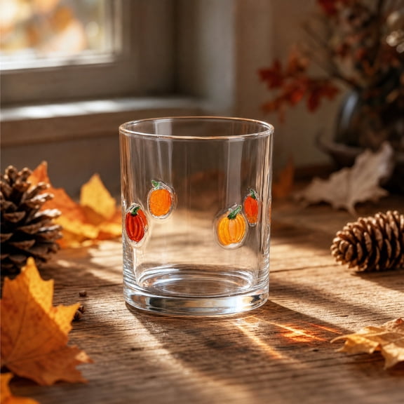 CuiLiyq Halloween Embossed Drinking Glasses, Clear Short Tumbler with Bat Pumpkin Ghost Motifs, Barware Cup for Cocktail, Home Bar, Holiday Party Use