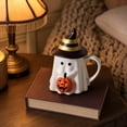 thumbnail image 1 of CuiLiyq Halloween Ghost Ceramic Mug, Cute Ghost Coffee Cup with Pumpkin Decoration, Spill Resistant Drinkware, Fall Tabletop Decor, Holiday Gathering Accessory, 1 of 7