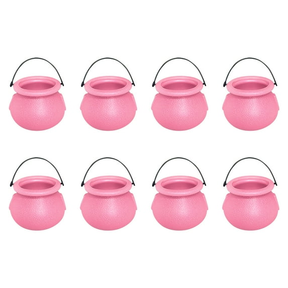 CuiLiyq Halloween Witch Plastic Kettle, Party Decorations Indoor Outdoor, for St. Patrick Party Decoration (Pink)