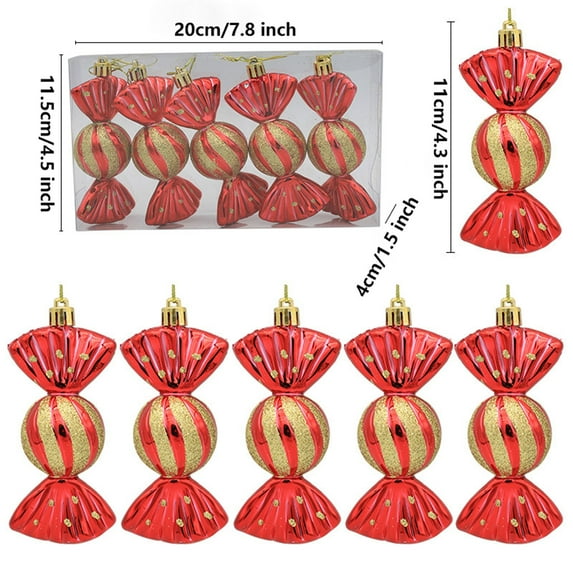 CuiLiyq Hanging Glass Ornament, Decorative Gift Box Candy Props Christmas Tree Pendant, Window Counter Ornaments Colored Candy