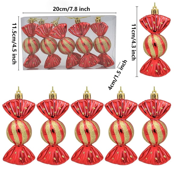 CuiLiyq Hanging Glass Ornament, Decorative Gift Box Candy Props Christmas Tree Pendant, Window Counter Ornaments Colored Candy