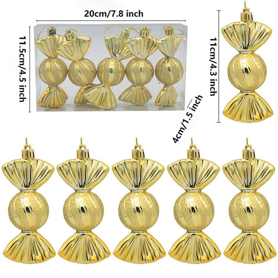 CuiLiyq Hanging Glass Ornament, Decorative Gift Box Candy Props Christmas Tree Pendant, Window Counter Ornaments Colored Candy