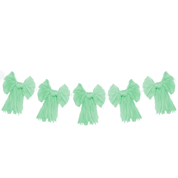 CuiLiyq Large Black Bow Garland Banners for Coquette Birthday Party Decorations, Bow Themed Birthday Decor for Bridal Shower Bachelorette Party Wedding Supplies (5 Pcs Bows, Green)