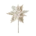 thumbnail image 1 of CuiLiyq Large Christmas Glitter Poinsettia, Christmas Tree Picks Ornaments Artificial Flowers with Long Stems, for Xmas Tree Wreath Garland Wedding Party DIY Decor (Beige), 1 of 6
