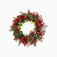 thumbnail image 1 of CuiLiyq Large Norfolk Pine Wreath for Front Door, Artificial Christmas Wreaths With Red BerrIes, for Walls Porches Farmhouse Indoor Outdoor Home Decor, 1 of 6
