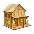 thumbnail image 1 of CuiLiyq Light Up Wooden Christmas Village Houses for Crafts, DIY Handcraft House Assembly Decor Kit to Paint, Luminous Xmas Table Centerpieces, Cabin Crafts Figurines for Holiday Party Ornament (B), 1 of 8