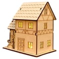 thumbnail image 1 of CuiLiyq Light Up Wooden Christmas Village Houses for Crafts, DIY Handcraft House Assembly Decor Kit to Paint, Luminous Xmas Table Centerpieces, Cabin Crafts Figurines for Holiday Party Ornament (E), 1 of 8