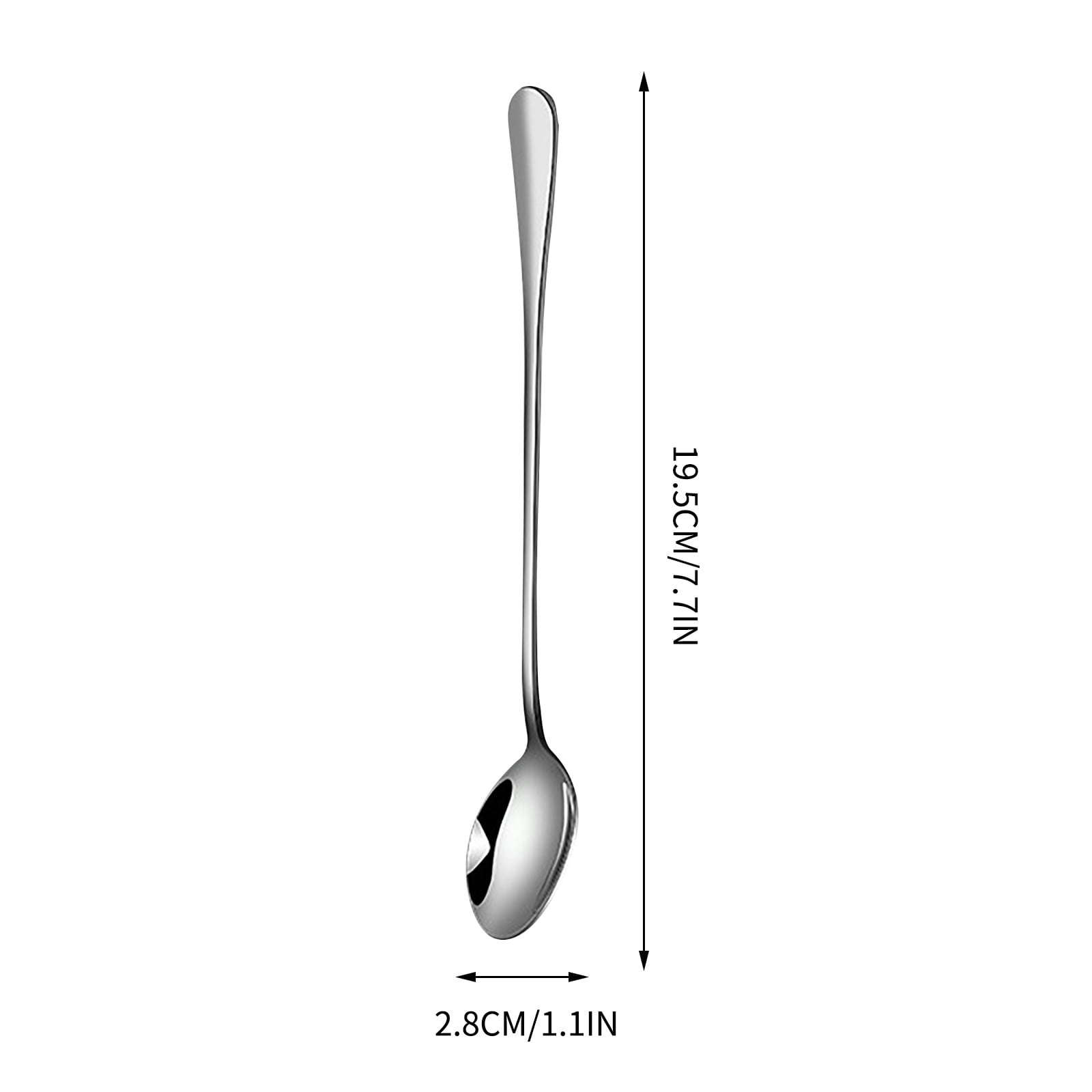 Uxcell 5 Pcs Long Handle Tea Coffee Spoons – 16cm Stainless Steel Stirring Spoons, Silver Tone
