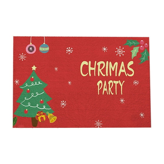 CuiLiyq Merry Christmas Welcome Door Mat, Welcome Floor Front Door Mats Rug, Christmas Tree Decor Doormat, for Home Kitchen Bathroom Indoor Outdoor Decorations (23.6" x 15.7")