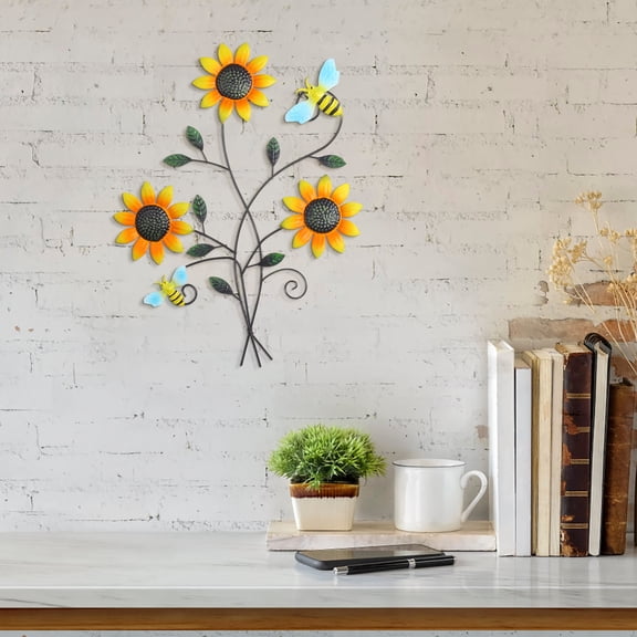 CuiLiyq Metal Sunflower Wall Art, Decorative Iron Sculpture, Rustic Flower Wall Decor for Living Room, Bedroom, Patio
